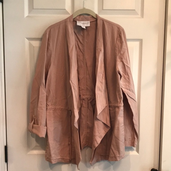 Carolina Belle brand size L open front blush color jacket with roll tab sleeves - Picture 1 of 6